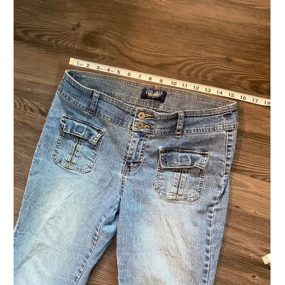 Vintage Y2K low rise jeans wide leg flare aesthetic carpenter baggy loose fit - Picture 4 of 7